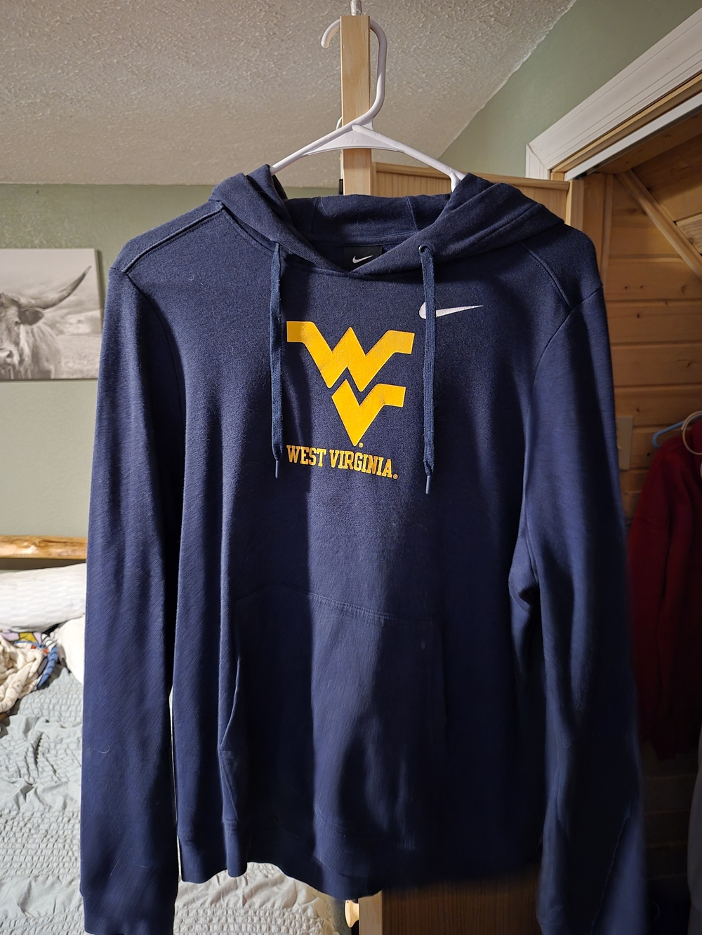 Nike Navy and Yellow West Virginia Crewneck Hoodie